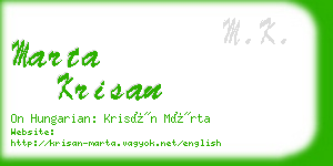 marta krisan business card